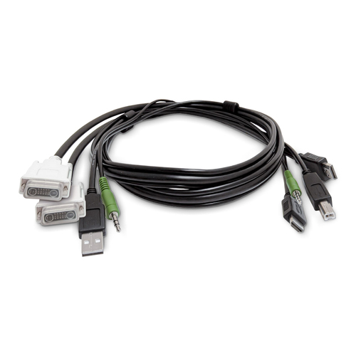 StarTech.com SK2DVI2HDMMKVM06-TAA, 1,8 m, USB, USB, Black, 2 x DVI/USB-A/3.5mm, 2 x HDMI/USB-B/3.5mm