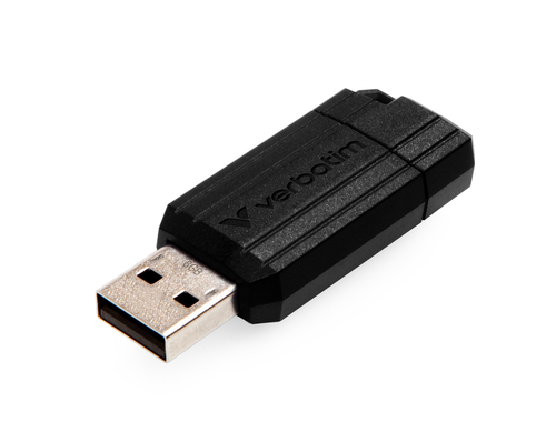 Verbatim PinStripe, 8 GB, USB Type-A, 2.0, 10 MB/s, Slide, Black