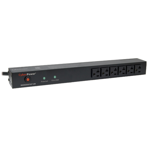 CyberPower RKBS20ST6F12R, 1800 J, 18 AC outlet(s), NEMA 5–20R, 120 V, 50 - 60 Hz, Black