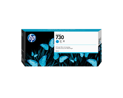 HP 730 300-ml Cyan DesignJet Ink Cartridge, HP DesignJet T1700 Printer series, Thermal inkjet, Cyan, P2V68A, Business, Singapore