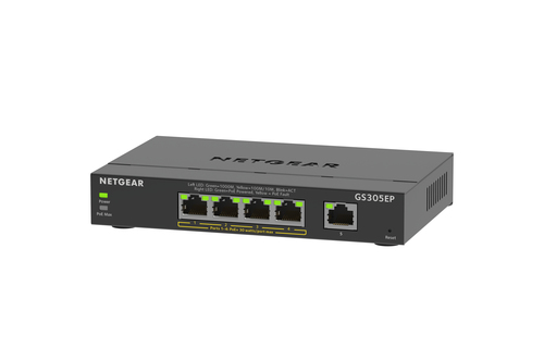 NETGEAR GS305EP, Managed, L2/L3, Gigabit Ethernet (10/100/1000), Full duplex, Power over Ethernet (PoE), Wall mountable