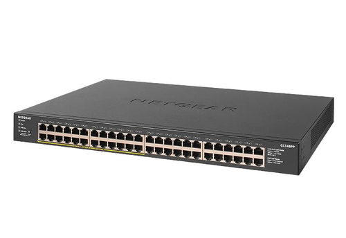 NETGEAR GS348PP, Unmanaged, Gigabit Ethernet (10/100/1000), Full duplex, Power over Ethernet (PoE), Rack mounting