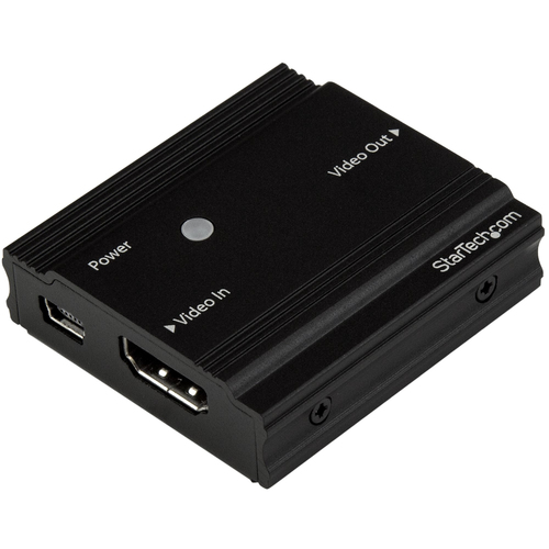 StarTech.com HDBOOST4K, 3840 x 2160 pixels, AV repeater, 35 m, Black, HDCP