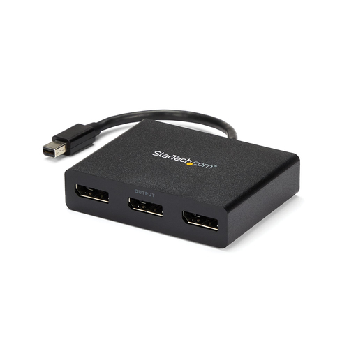 StarTech.com MSTMDP123DP, Mini DisplayPort, 3x DisplayPort, 3840 x 2160 pixels, Black, Plastic, 0,19 m