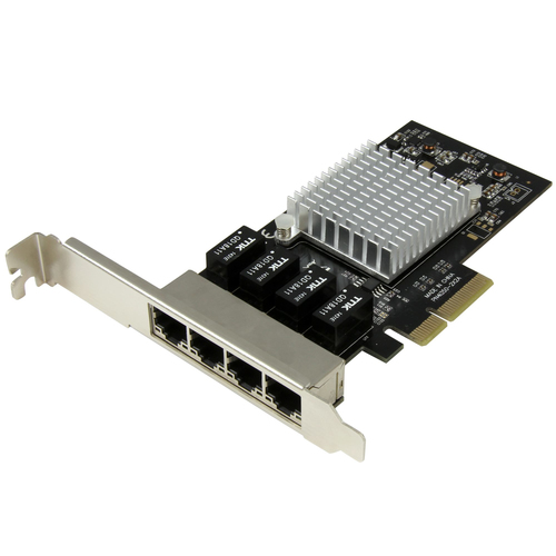 StarTech.com ST4000SPEXI, Internal, Wired, PCI Express, Ethernet, 2000 Mbit/s, Black, Metallic