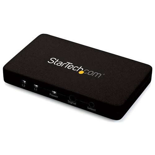 StarTech.com VS221HD4K, HDMI, Aluminium, Black, 3840 x 2160, 1280 x 720 (HD 720), 1920 x 1080 (HD 1080), 1920 x 1200 (WUXGA), 2560 x 1600 (WQXGA), 3840 x 2160 pixels, 7.1 channels