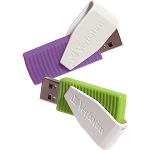 Verbatim 98425, 16 GB, USB Type-A, 2.0, Swivel, Green, Violet, White
