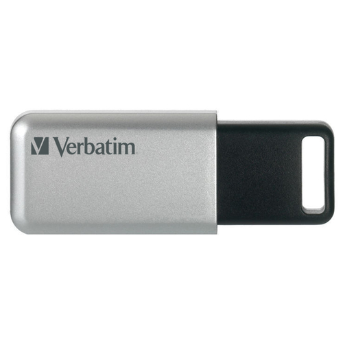 Verbatim Secure Pro, 32 GB, USB Type-A, 3.2 Gen 1 (3.1 Gen 1), 100 MB/s, Capless, Silver