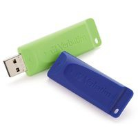 Verbatim 64 GB Store 'n' Go USB Flash Drive, 64 GB, USB Type-A, Slide, Blue, Green