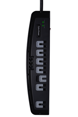 CyberPower CSP708T, 1650 J, 7 AC outlet(s), NEMA 5–15R, 125 V, 500 V, Black