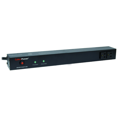 CyberPower RKBS15S2F10R, 3600 J, 12 AC outlet(s), NEMA 5–15R, 120 V, 50 - 60 Hz, Black