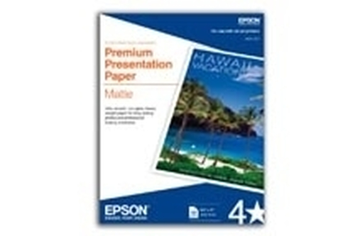 Epson Premium Presentation Paper Matte, Double-sided - Letter - 8.5" x 11" - 50 Sheets, 167 g/m², 9 µm, 94%, 8.5 x 11", 97 %