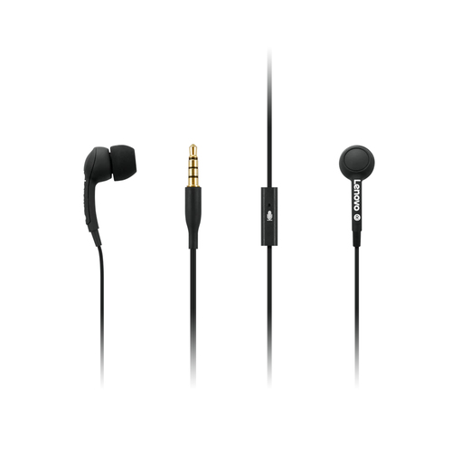 Lenovo 100, Wired, Calls/Music, 20 - 20000 Hz, 11 g, Headset, Black