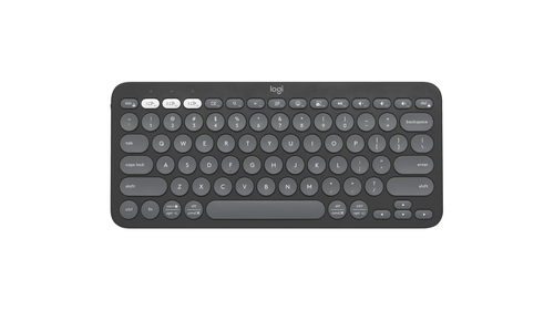 Logitech Pebble Keys 2 K380s, Wireless, Bluetooth, QWERTY, Graphite