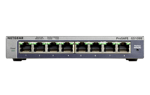 NETGEAR GS108E, Gigabit Ethernet (10/100/1000), Full duplex