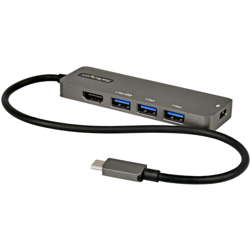 StarTech.com DKT30CHPD3, USB 3.2 Gen 1 (3.1 Gen 1) Type-C, 100 W, 2.0b, 10,100,1000,2000 Mbit/s, IEEE 802.3, IEEE 802.3ab, IEEE 802.3u, Black, Grey