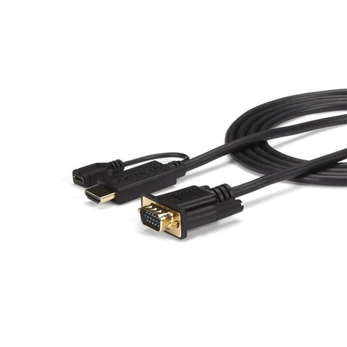 StarTech.com HD2VGAMM6, 1,9 m, VGA (D-Sub), HDMI + Micro USB, Male, Male/Female, Straight