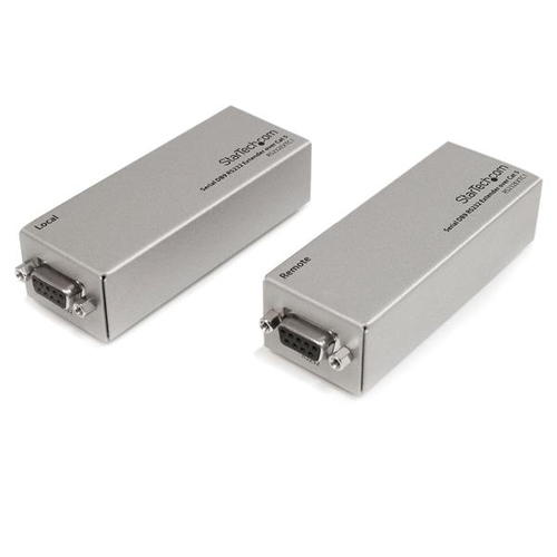 StarTech.com RS232EXTC1, Network receiver, 1000 m, Cat5, 10/100Base-T(X), Silver, 0.055 A