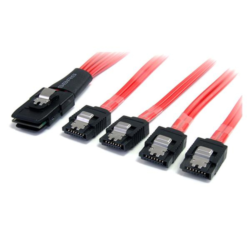 StarTech.com SAS8087S450, 0,05 m, SFF-8087, SATA, Male/Male, Black, Red, 60 g