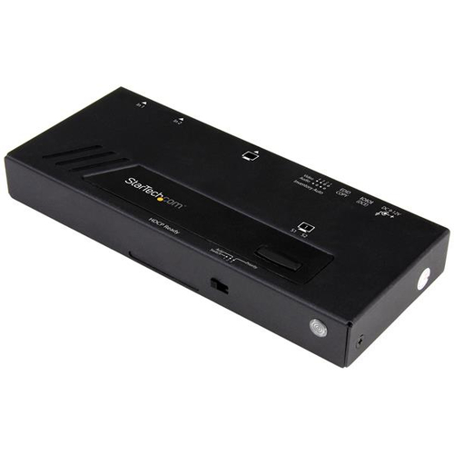 StarTech.com VS221HD4KA, Black, 1280 x 720 (HD 720), 1920 x 1080 (HD 1080), 1920 x 1200 (WUXGA), 2560 x 1600 (WQXGA), Activity, Power, 3840 x 2160 pixels, IR, 7.1 channels