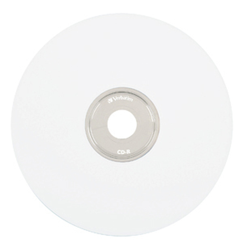 Verbatim CD-R 80MIN 700MB 52X White Inkjet Printable 100pk Spindle, 52x, CD-R, 120 mm, 700 MB, 100 pc(s)