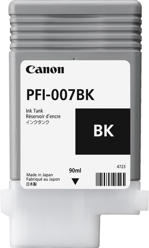 Canon PFI-007BK, Standard Yield, Black, Pigment-based ink, 90 ml