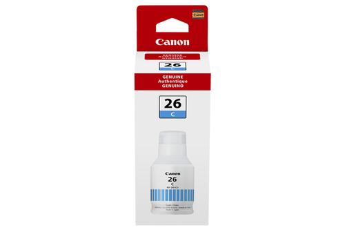 Canon GI-26, Original, Cyan, Canon, MAXIFY GX7020 Wireless MegaTank MAXIFY GX6020 Wireless MegaTank, 14000 pages, 132 ml