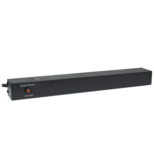 CyberPower PDU15B8R, Basic, 1U, Black, 8 AC outlet(s), NEMA 5–15R, NEMA 5–15P