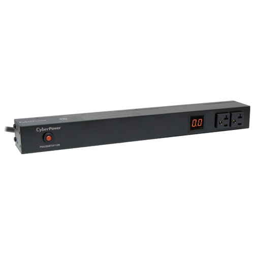 CyberPower PDU20M2F12R, Metered, 1U, Horizontal/Vertical, Black, LCD, 14 AC outlet(s)