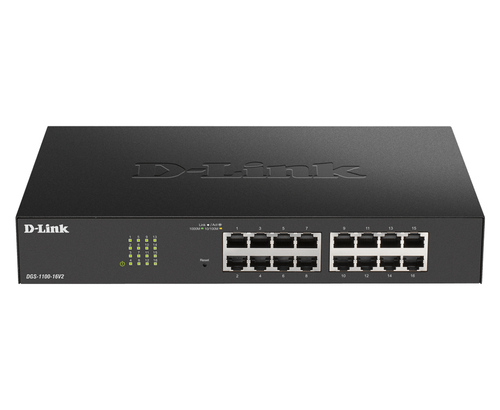 D-Link DGS-1100-16V2, Managed, L2, Gigabit Ethernet (10/100/1000), Full duplex, Rack mounting