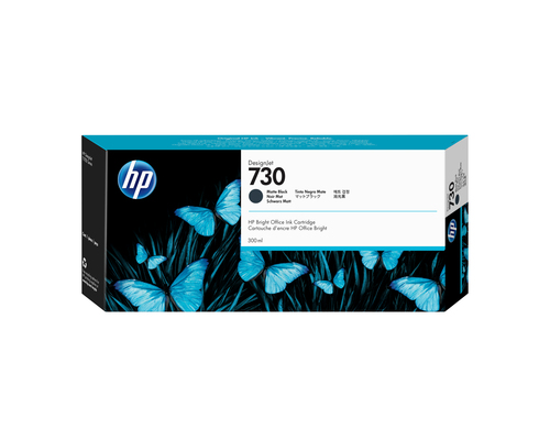 HP 730 300-ml Matte Black DesignJet Ink Cartridge, HP DesignJet T1700 Printer series, Thermal inkjet, Black, P2V71A, Business, Singapore