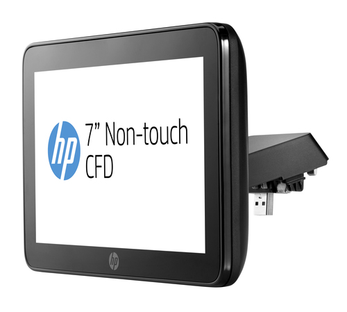 HP Integrerad RP9 NT CFD Top på 7 tum med arm, 17,8 cm (7"), Black, RP9 Retail System, Business, USB 2.0, USB