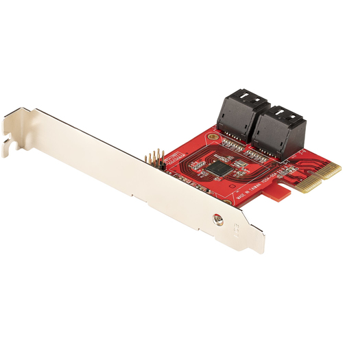 StarTech.com 4P6G-PCIE-SATA-CARD, PCIe, SATA, PCIe 3.0, Red, ASMedia - ASM1164, 6 Gbit/s