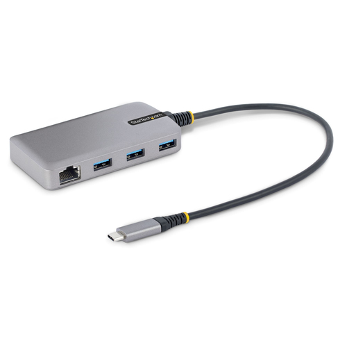 StarTech.com 5G3AGBB-USB-C-HUB, Wired, USB 3.2 Gen 1 (3.1 Gen 1) Type-C, 10,100,1000 Mbit/s, IEEE 802.1Q, IEEE 802.1p, IEEE 802.3ab, IEEE 802.3az, IEEE 802.3u, IEEE 802.3x, Grey, Micro-USB, RJ-45, USB 3.2 Gen 1 (3.1 Gen 1) Type-A