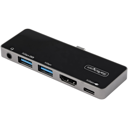 StarTech.com DKT30ICHPD, Wired, USB 3.2 Gen 1 (3.1 Gen 1) Type-C, 100 W, 3.5 mm, Black, Silver, 5 Gbit/s
