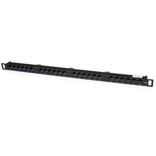 StarTech.com PANELHU24, RJ-45, Cat5e, Rack mounting, 0.5U, Black, 482 mm