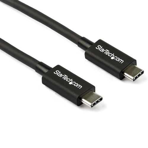 StarTech.com TBLT34MM80CM, Male, Male, 0,8 m, 40 Gbit/s, Black, Nickel