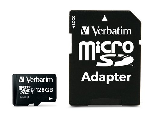 Verbatim Premium, 128 GB, MicroSDXC, Class 10, UHS-I, 90 MB/s, 10 MB/s