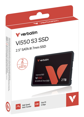 Verbatim Vi550 S3, 2 TB, 2.5", 550 MB/s, 6 Gbit/s