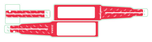 Zebra LB2-ADULT-L3S-RED, Hospital wristband, Red, Monochromatic, 24,4 cm (9.62")