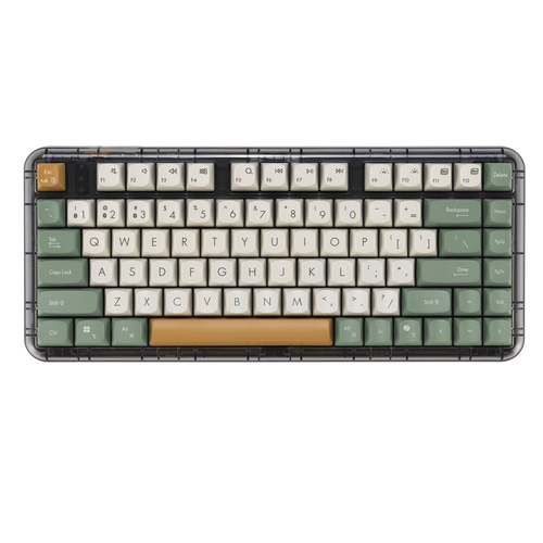 ASUS Jelly75 KD201 KEYBOARD/MK-WH/US/80, 75%, Wired & Wireless, USB + RF Wireless + Bluetooth, Mechanical, Green, Beige, Orange