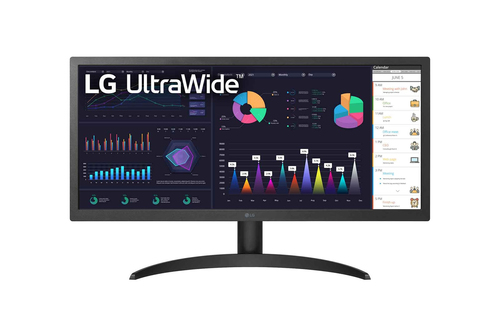 LG 26WQ500-B, 65,3 cm (25.7"), 2560 x 1080 pixels, 4K Ultra HD, LCD, 5 ms, Black