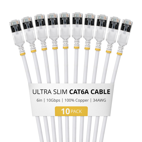 StarTech.com 6ASTP34WHS6IN10PK, 0,152 m, Cat6a, U/FTP (STP), RJ-45, RJ-45, White