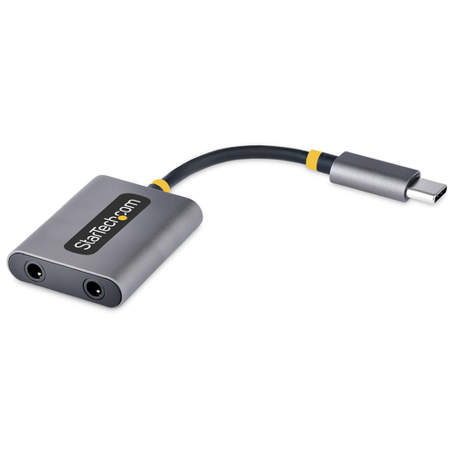StarTech.com USBC-AUDIO-SPLITTER, Grey, USB Type-C, 2 x 3.5mm, Male, Female, Thermoplastic elastomer (TPE)