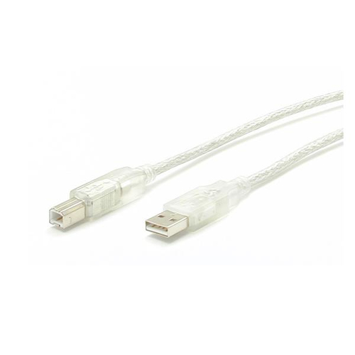 StarTech.com 10 ft. Transparent USB Cable A-B M/M, 3,05 m, Transparent