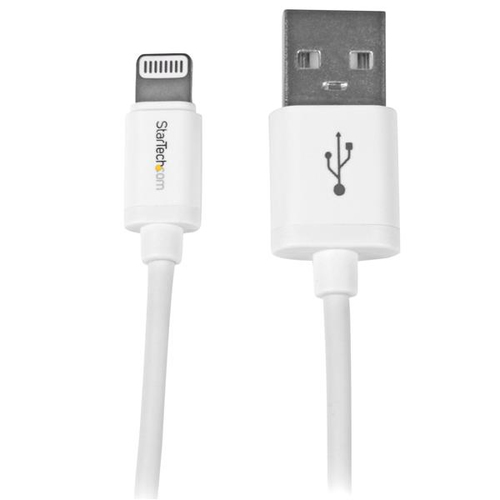 StarTech.com USBLT1MW, 1 m, Lightning, USB A, Male, Male, White