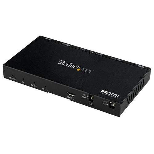 StarTech.com ST122HD20S, Black, Metal, 1280 x 720 (HD 720), 1920 x 1080 (HD 1080), 3840 x 2160, 60 Hz, 2.0b, 3.5 mm