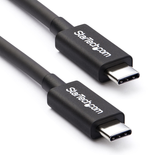 StarTech.com TBLT34MM50CM, Male, Male, 0,5 m, 40 Gbit/s, Black, Nickel