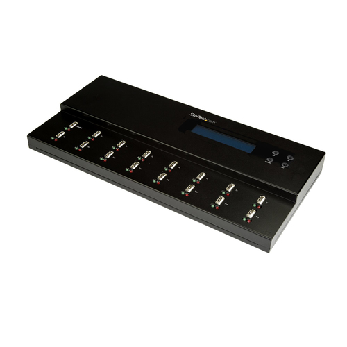 StarTech.com USBDUPE115, USB flash drive duplicator, 15 copies, USB 2.0, Black, Steel, USB Type-A