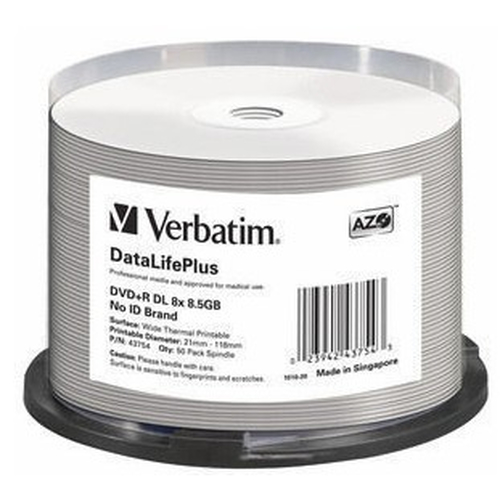 Verbatim DataLifePlus, DVD+R DL, Spindle, 50 pc(s), 8,5 GB
